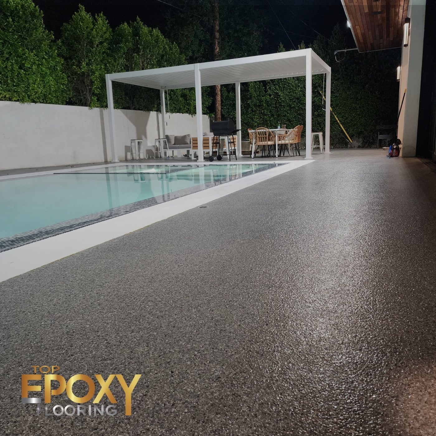 gray flake system pool deck coating